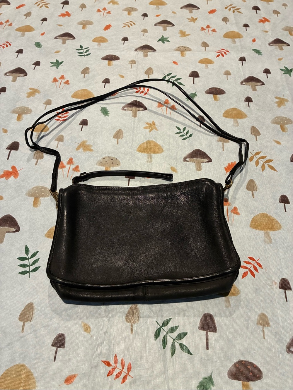 Vintage Talon Classic Black Leather Crossbody Bag